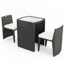 Mobilier de jardin en rotin de jardin brun avec 2 sièges